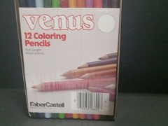 VENUS Cedar Wood Full Length Vivid Colors Sealed Pencil Set Castell 12 Vintage