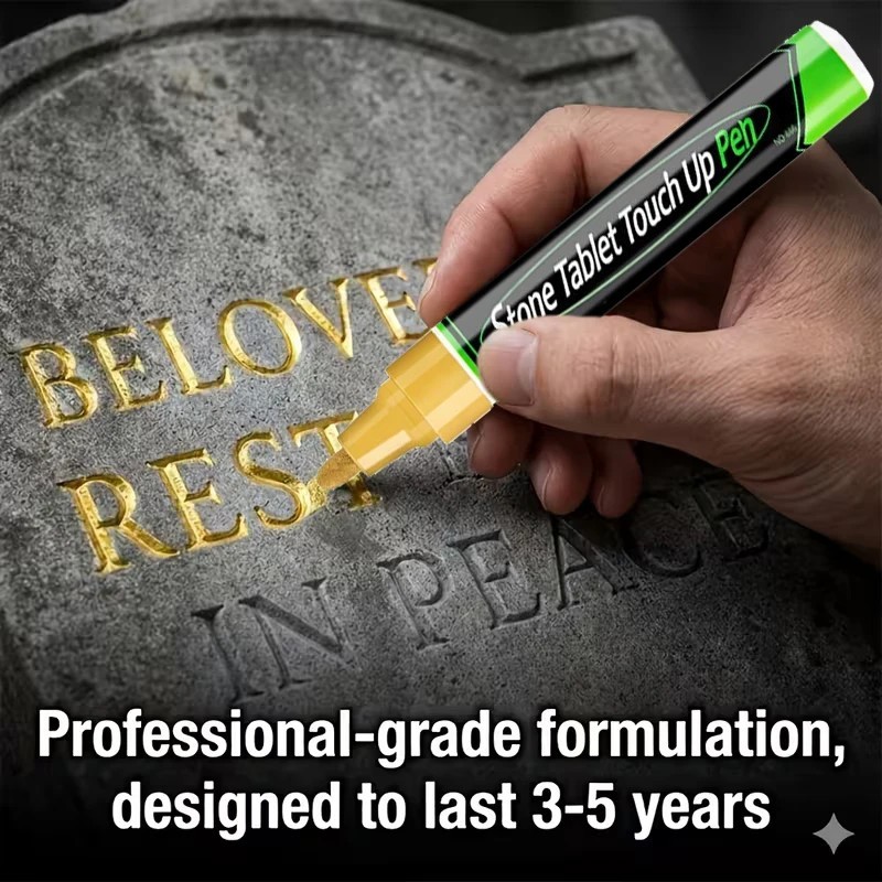 Gold Tombstone Marker Pen Restore Faded Gravestone Inscription Granite Paint Pen
