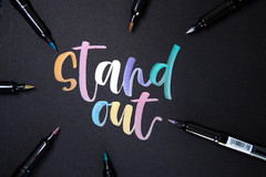 , Metallic Brush Pens, Gold, Silver, and Rose Gold Ink, Medium Brush Tip Mimics