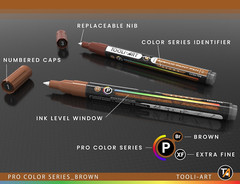 Acrylic Paint Pens 22 Brown Tones Assorted Pro Color Series Markers Set 0.7mm Ex