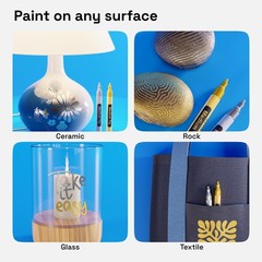 ARTISTRO 2 Gold & Silver Acrylic Paint Markers – 3mm Medium-Tip Paint Pens – Per
