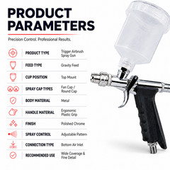 Professional Airbrush Kit with Trigger Grip, Dual Nozzles & Large Cup