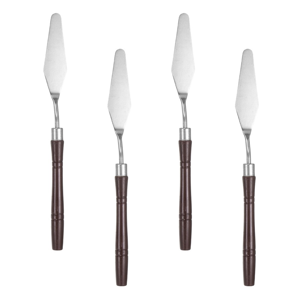 4pcs Painting Palette Knife 7.68″ Pointed Stainless Steel Blade, Red