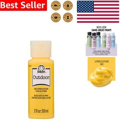 Outdoor Acrylic Paint 2oz Lemon Custard Gloss Non Toxic Water Resistant Craft