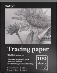 Tracing Paper 8.5×11 inch, 100 Sheets Transparent Vellum Paper for Tracing Pads,