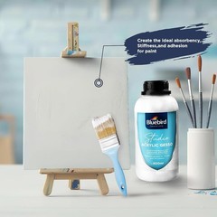 BLUEBIRD Studio 16.9oz White Liquid Acrylic Gesso, Surface Primer Medium