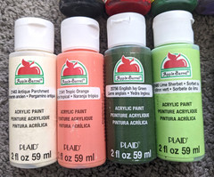 13 MIXED LOT ASSORTMENT ACRYLIC PAINTS FOLK ART APPLE BARREL DECOART 2oz bottles