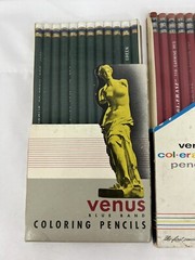 NEW Vtg Venus Blue Band Col Erase Colored Pencils 116 Carmine Red + 200 Green