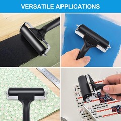 Wlivxch 2Pcs Hard Rubber Brayer Rollers (4 Inch and 2.2 Inch) for Black