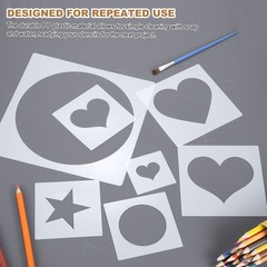 8Pcs Plastic Large Heart A Stencils for Painting DIY Home Decoration, White
