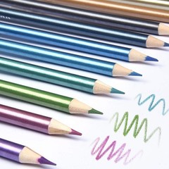 10Pcs Metallic Colored Pencils Set Oil Based Drawing Art Sketching Artist (71