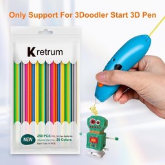 Kretrum 25 Colors 250 Strands 3D Doodler Refill Packs for 3Doodler Start+ Pen…