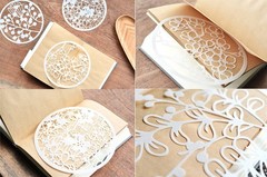 8-Pack Floral Painting Stencils – Round Hollow-Out Reusable Craft Stencils fo…
