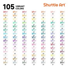 Shuttle Art Brush Pens,Watercolor Brush Pen Set,105 Colors,with 1 Coloring Book