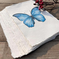 Handmade A4 Cream Mixed Media Paper with Deckle Edge – 8.3″ X 11.7″ – 150 GSM –