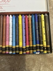 Caran d’Ache Neocolor I CLASSIC 30 Water Soluble Wax Pastels In Tin Barely Used