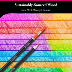 Soucolor 72-Color Colored Pencils Set, Soft Core, Vibrant Pigments for Art