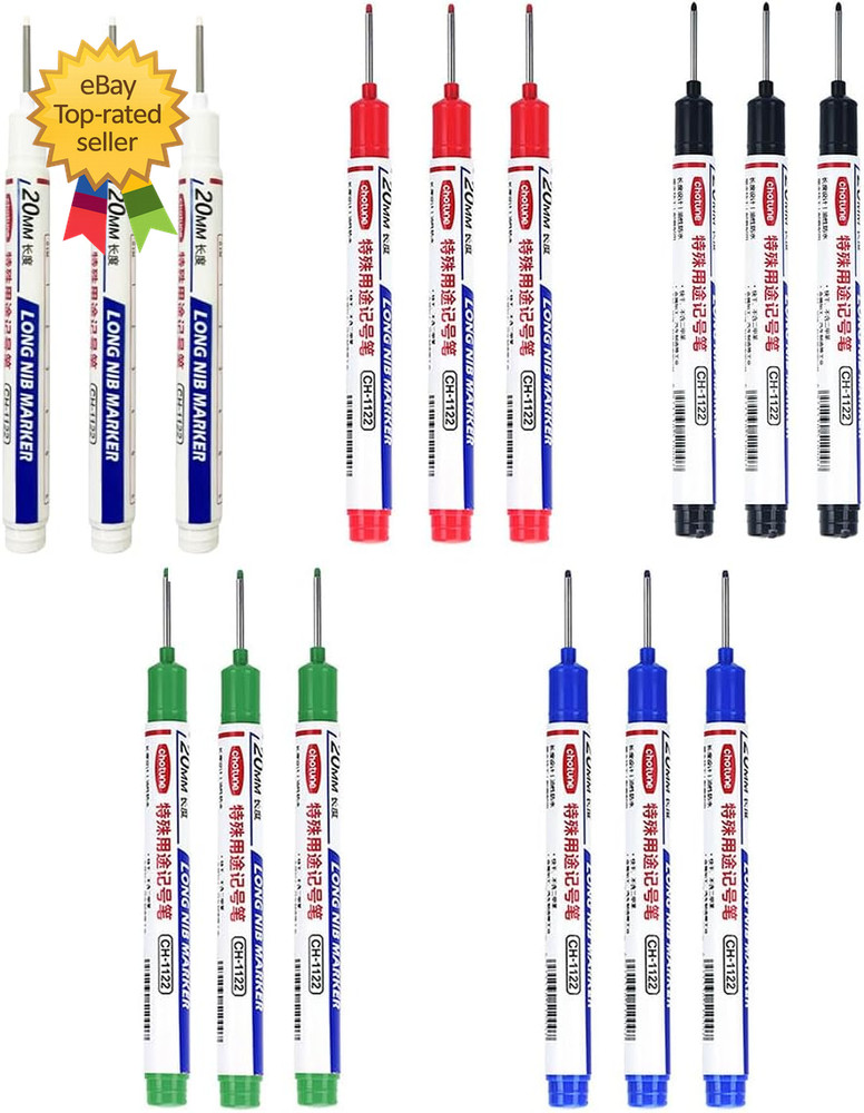 Long Head Deep Hole Marker Pens 15PCS Long Nib Marker 20Mm Quick Dry