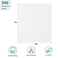 500 Sheets Newsprint Drawing Paper 12×17 Inch Sketching Craft Art Blank Pad