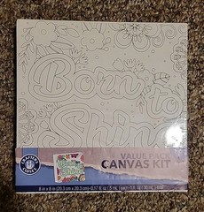 Crafter’s Closet Value Pack 8pc Canvas “Born To Shine” Complete Paint Kit 8″x8″