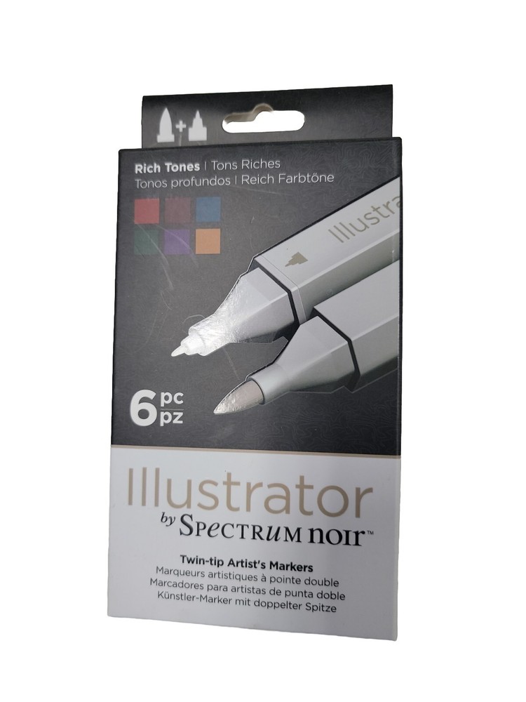 Spectrum noir Illustrator 6 Twin-tip Artist’s Markers – Rich Tones