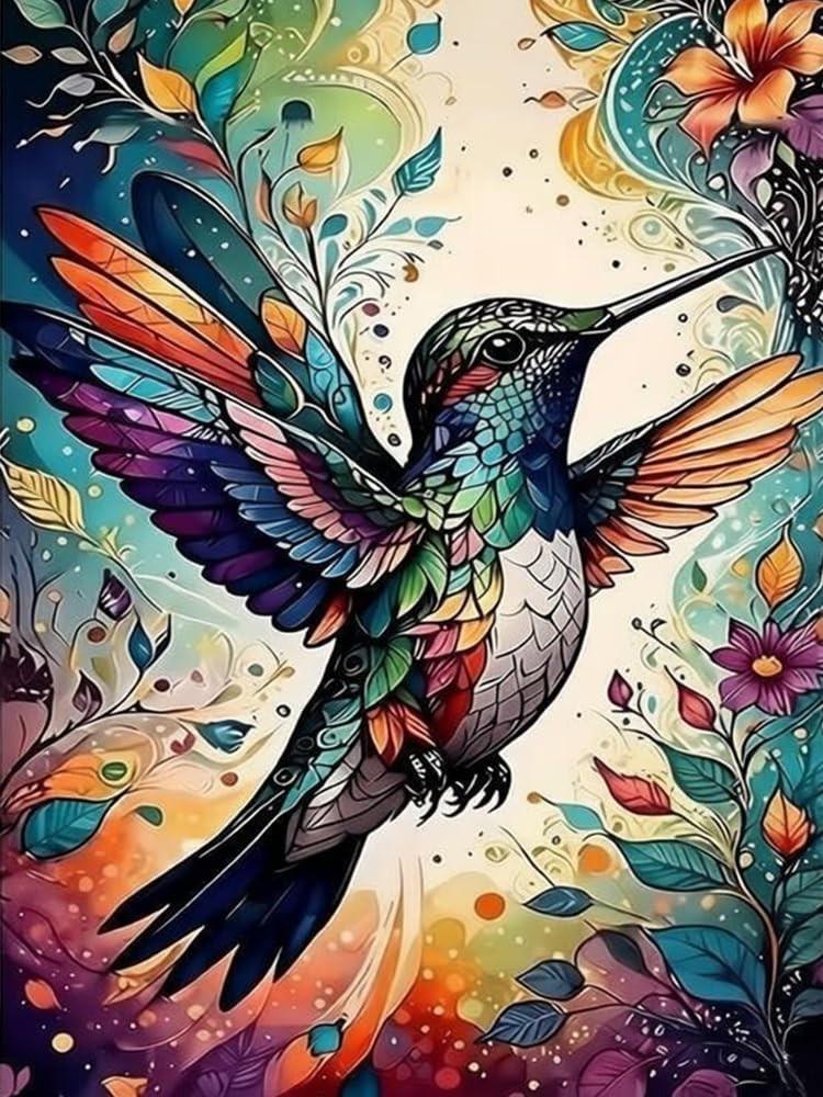 Hummingbird Diamond Painting Kits for Adults,Full Drill Birds Diamond Art Kits f