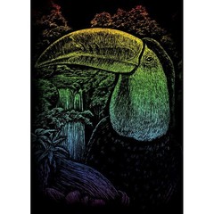Rainbow Foil Engraving Art Mini Kit 5X7 Jungle Toucan