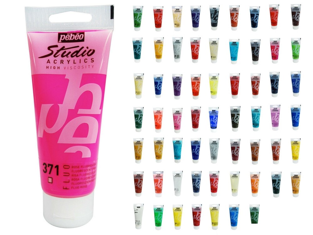 Pebeo Studio Acrylics Art & Craft Paint 100ml High Viscosity Paint – All Colours