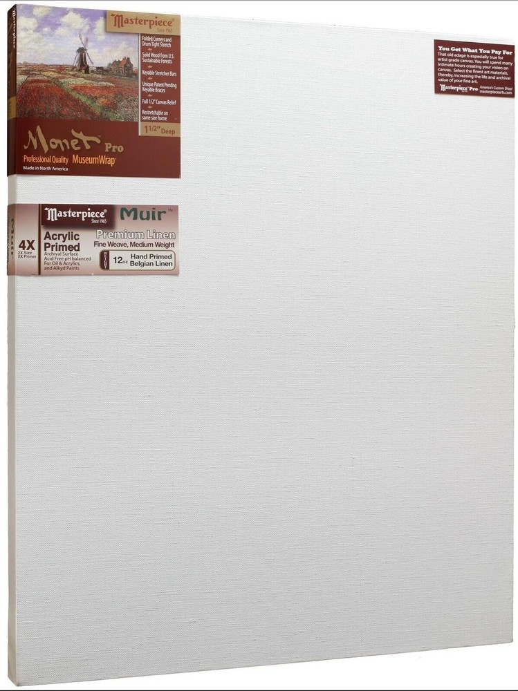 MASTERPIECE Z1MA-3857 Monet Pro 1.5″ Deep Muir Belgian Linen 12.0 oz Acrylic