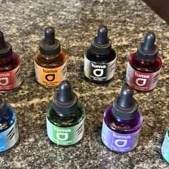 Luma Concentrated Watercolor Ink 11 Colors Green Black Orange Purple Blue