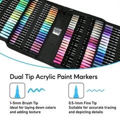 Pagather 120 Colors Dual Tip Acrylic Paint Markers, Waterproof, Box Set *NEW*