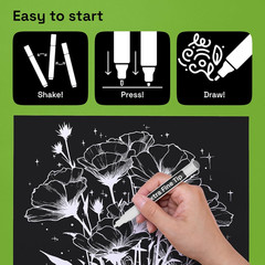 5 White Paint Pen for Rock, Glass, Ceramic, Wood, Tire, Fabric, Metal, Canvas, M