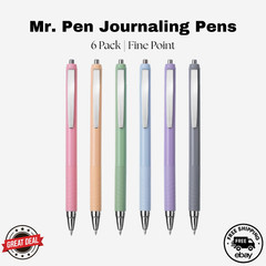 Mr Pen 6 Pack Bible Journaling Pens | No Bleed Fine Point Writing Pens
