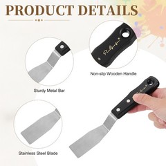 Large Palette Knife, 9.3″ Long Stainless Steel, Black Silver(Rectangle)