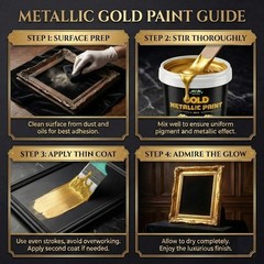 Metallic Gold Leaf Paint – 35 Fl Oz Non-Toxic Acrylic Coating for DIY Crafts, Wo