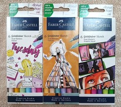 NEW ~ Faber-Castell Lot of 3 ~ 6 Packs ~ Goldfaber Sketch Dual Marker Sets ~ #3