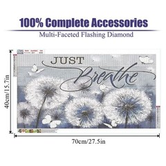 Large Diamond Art Painting Kits for Adults, DIY 5D Round Full Drill Dandelion..