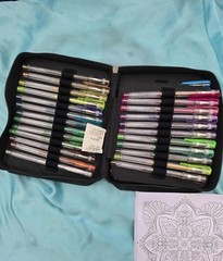 48 Metallic & Glitter Gel Pens with Case -Brand New
