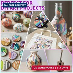 TANMIT 32 Colors Metallic Marker Pens, Dual Tip Acrylic Paint Pens Markers for B