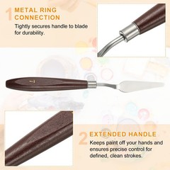 Painting Palette Knife 2.2 x 0.59 Inch Stainless Steel with Wood Handle