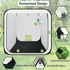 Pop up Paint Booth 6X6X6Ft Portable Spray Tent with Black Floor, Mesh Door and M