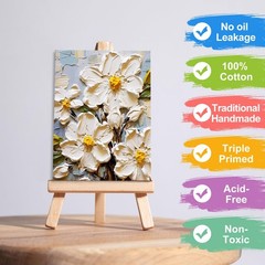 36 Pack 5×7 Small Canvas Boards for Painting, Primed Acid-Free Cotton Mini Ca…