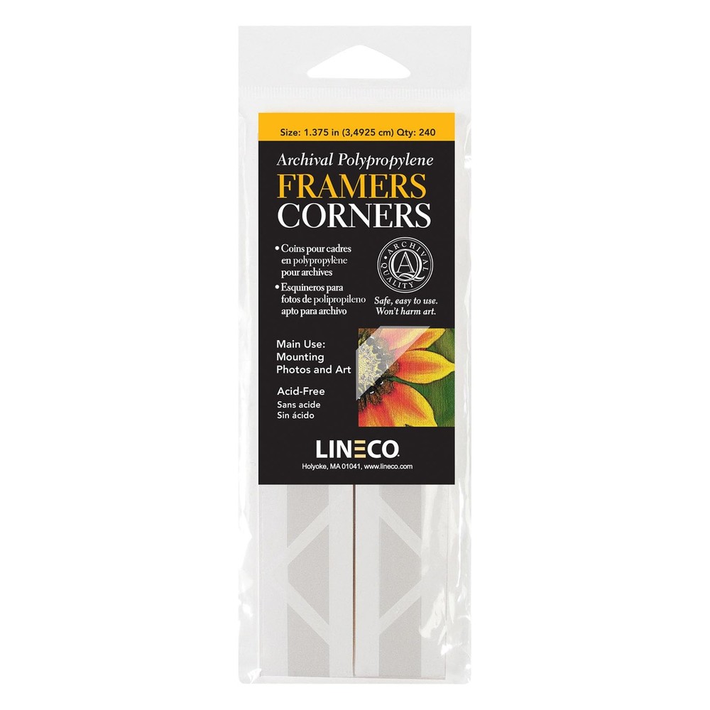 240 PCS Archival AcidFree Polypropylene Framers Corners 1.375 Inch Mounting