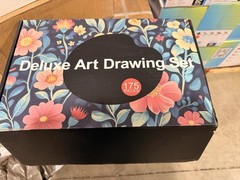 175 Piece Deluxe Art Set with 2 Drawing Pads Acrylic Paints Crayons Colored Pen