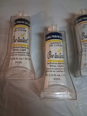 VTG SEALED GRUMBACHER 4 Tubes Cadmium-Barium Yellow Pre-tested Artists Oil Color