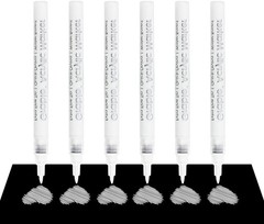 6 White Acrylic Paint Markers, 0.7mm Extra Fine Tip Acrylic Paint Pens for Dr…