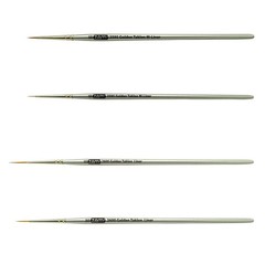 ZEM Brush Golden Taklon Detail Brush Set Liners 20/0, 10/0 and Mini Liners 10…