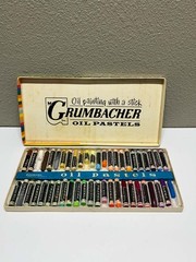Vintage Grumbacher Oil Pastels Set of 48 Artists Size No. 22-48 w/ Box Japan