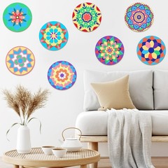22 Pcs Wooden Mandala Painting Set – 10 Unfinished Wood Cutouts & 12 Markers for