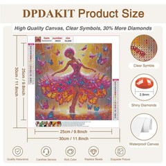Dancer Diamond Art Kits for Adults, Lady Diamond Painting Kits for Beginner, 5D